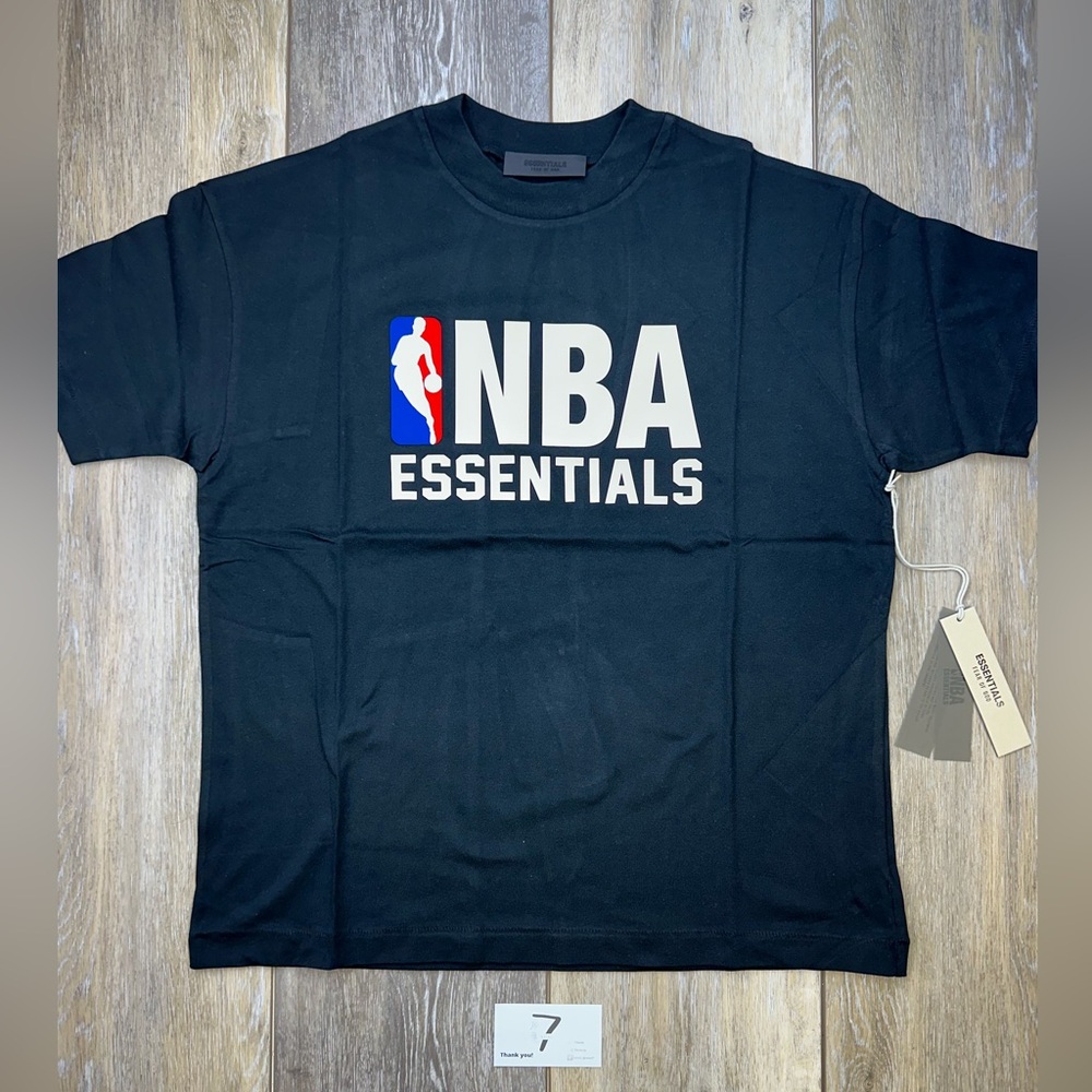 Essentials NBA Black Short Sleeve Logo Tee